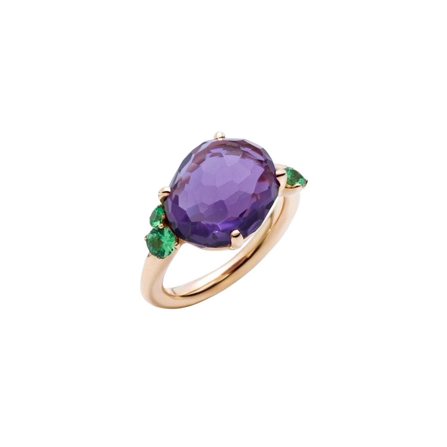 Bahia Amethyst Tsavorite & Rose gold Ring - Rose gold