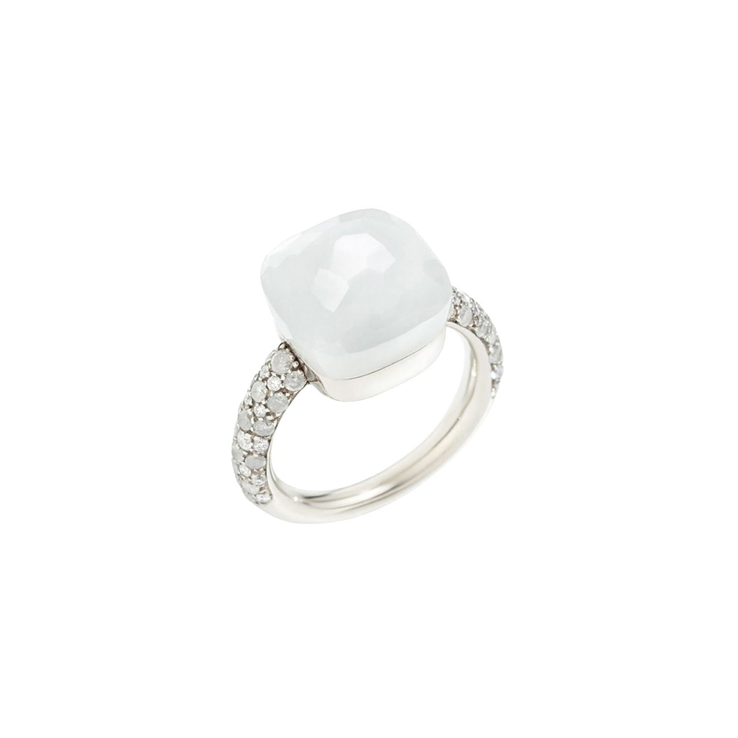 Nudo maxi Moonstone Diamond & White gold Ring - White gold