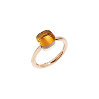 Nudo petit Citrine Quartz & Rose gold Ring - Rose & white gold