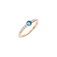 M'ama non M'ama London Blue Topaz Diamond & Rose gold Ring - Rose gold