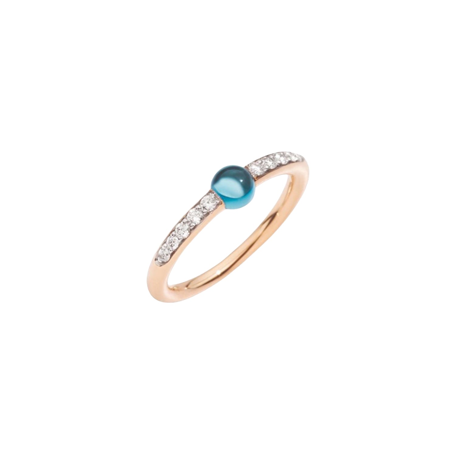 M'ama non M'ama London Blue Topaz Diamond & Rose gold Ring - Rose gold