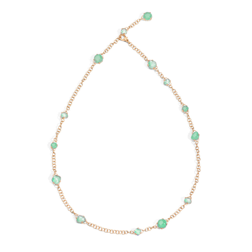 Necklace Capri Rock Crystal Chrysoprase