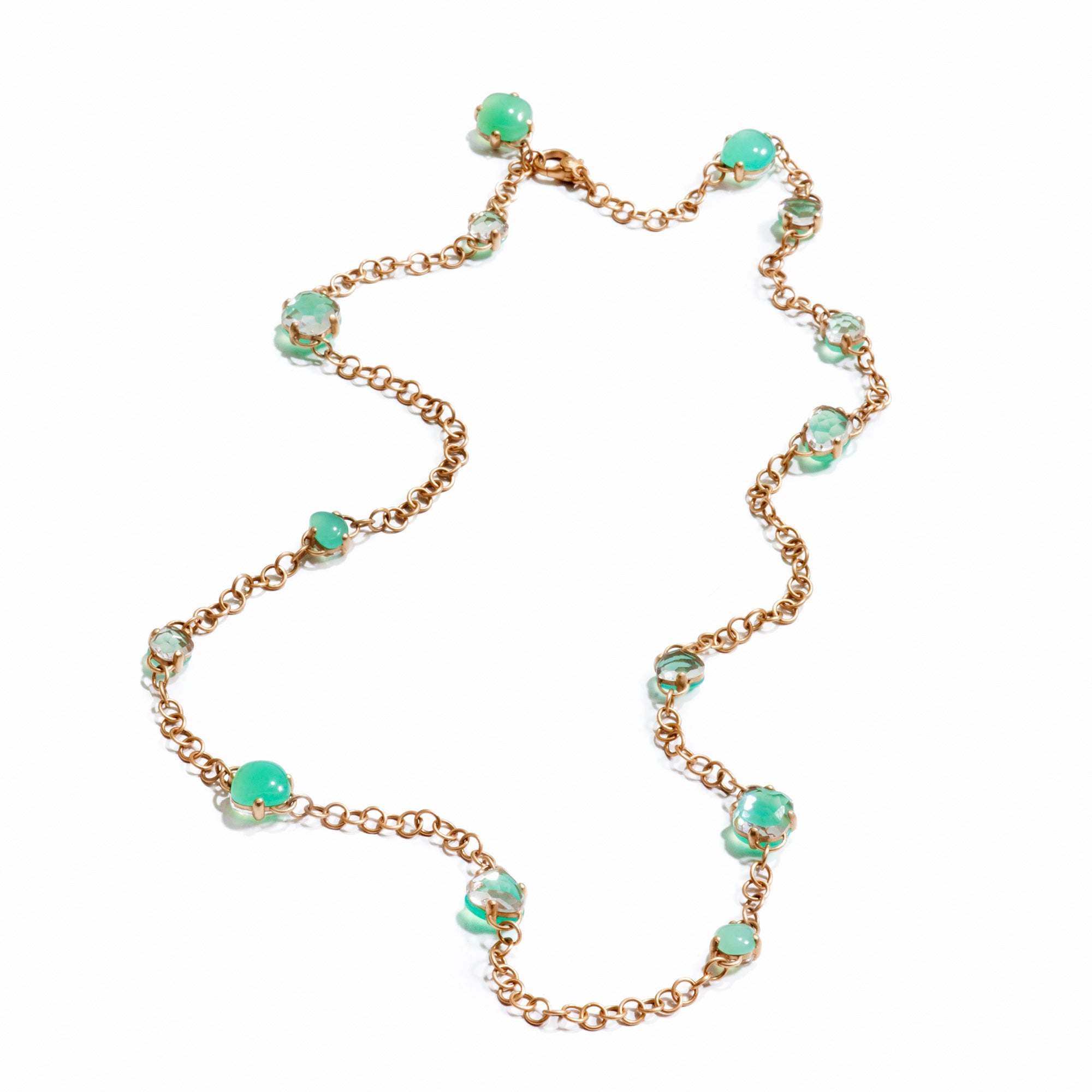 Necklace Capri Rock Crystal Chrysoprase