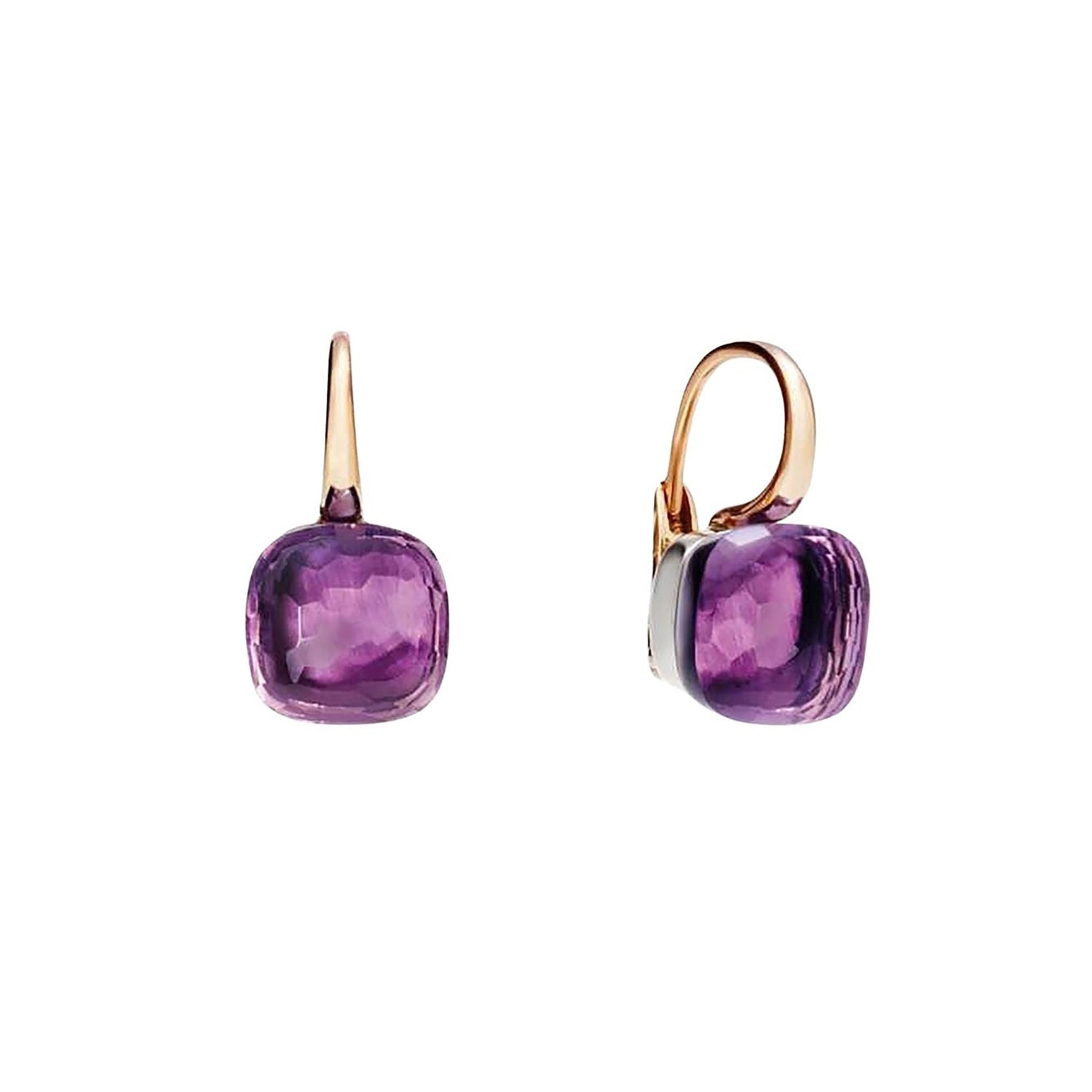 Nudo Amethyst & Rose gold Earrings - Rose & white gold