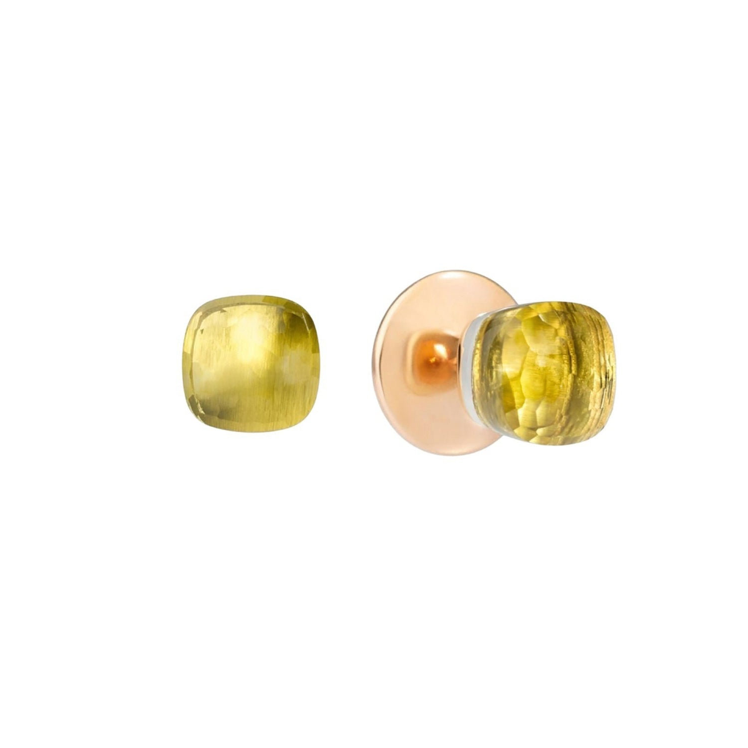 Nudo Lemon Quartz & Rose gold Earrings - Rose & white gold