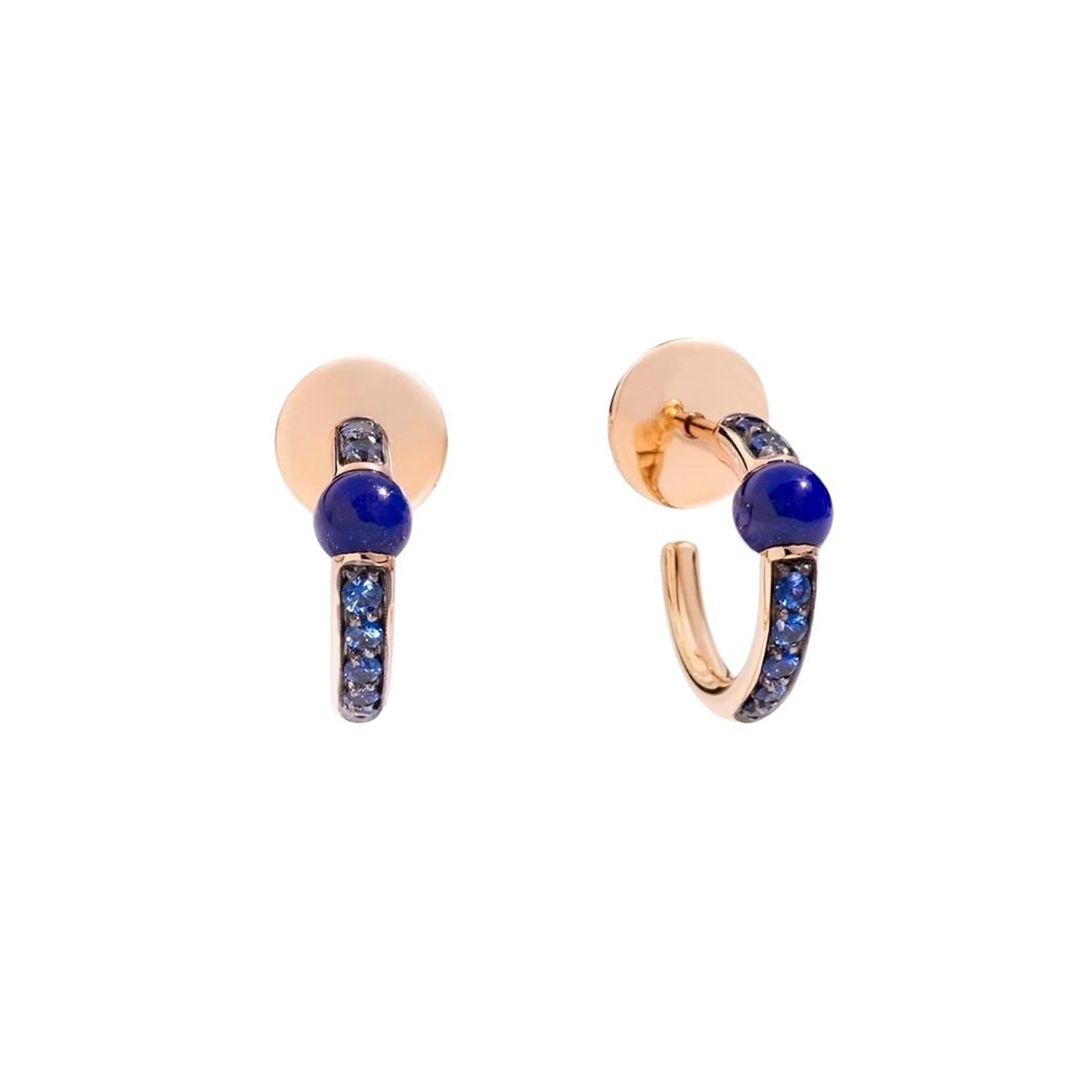 M'ama non M'ama Lapis Sapphires & Rose gold Earrings - Rose gold