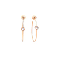 M'ama non M'ama Moonstone Diamond & Rose gold Earrings - Rose gold