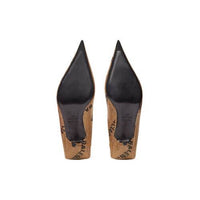 Sqr.Knf. 80mm gold & black Mules - Gold & Black