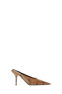 Sqr.Knf. 80mm gold & black Mules - Gold & Black
