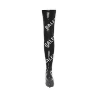 Knife Allover Logo black & white 110mm Over-the-knee-boots - Black & White