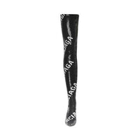 Knife Allover Logo black & white 110mm Over-the-knee-boots - Black & White