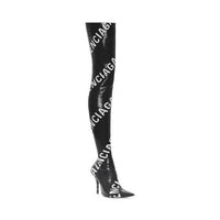 Knife Allover Logo black & white 110mm Over-the-knee-boots - Black & White