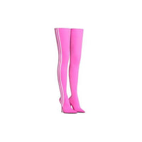 Balenciaga x Adidas Knife neon pink & white 110mm Over-the-knee-boots - Neon Pink & White