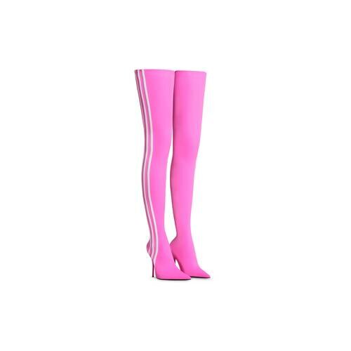 Balenciaga x Adidas Knife neon pink & white 110mm Over-the-knee-boots - Neon Pink & White