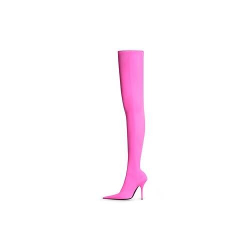 Balenciaga x Adidas Knife neon pink & white 110mm Over-the-knee-boots - Neon Pink & White