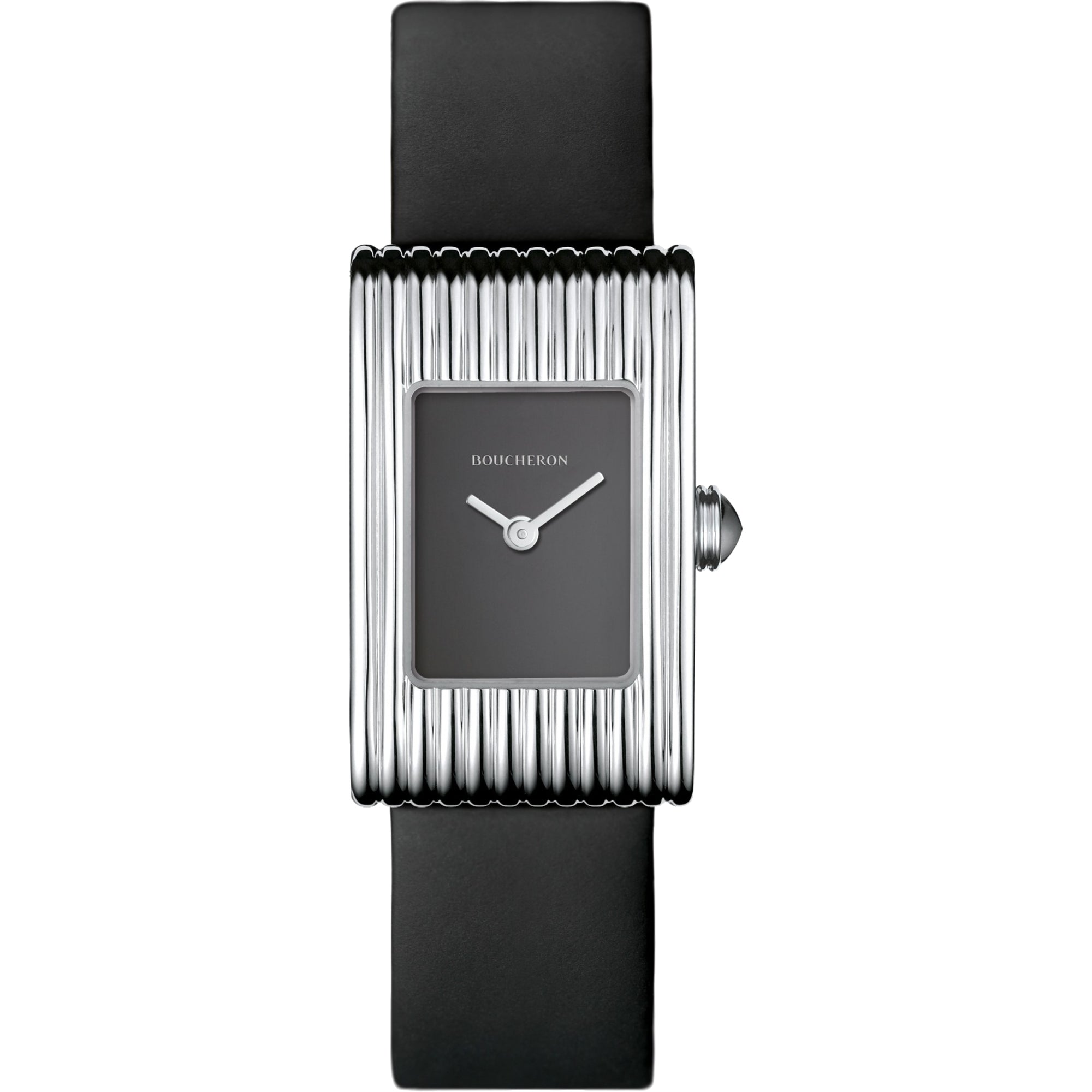 Reflet Small steel & anthracite rubber calf Watch - White & Black
