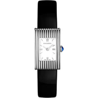 Reflet Small steel white dial & black mat calf Watch - White & Black