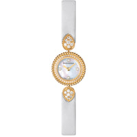 Serpent Boheme yellow gold diamonds & white satin Watch - White & Yellow & Black