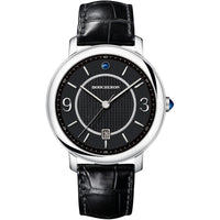 Epure 42mm steel & black alligator Watch - White & Black