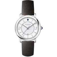 Epure steel white lacquer & black calf Watch - White & Black