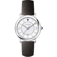 Epure 38mm steel white lacquer & black calf Watch - White & Black