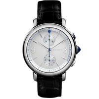 Epure steel white lacquer & black alligator Watch - White & Black