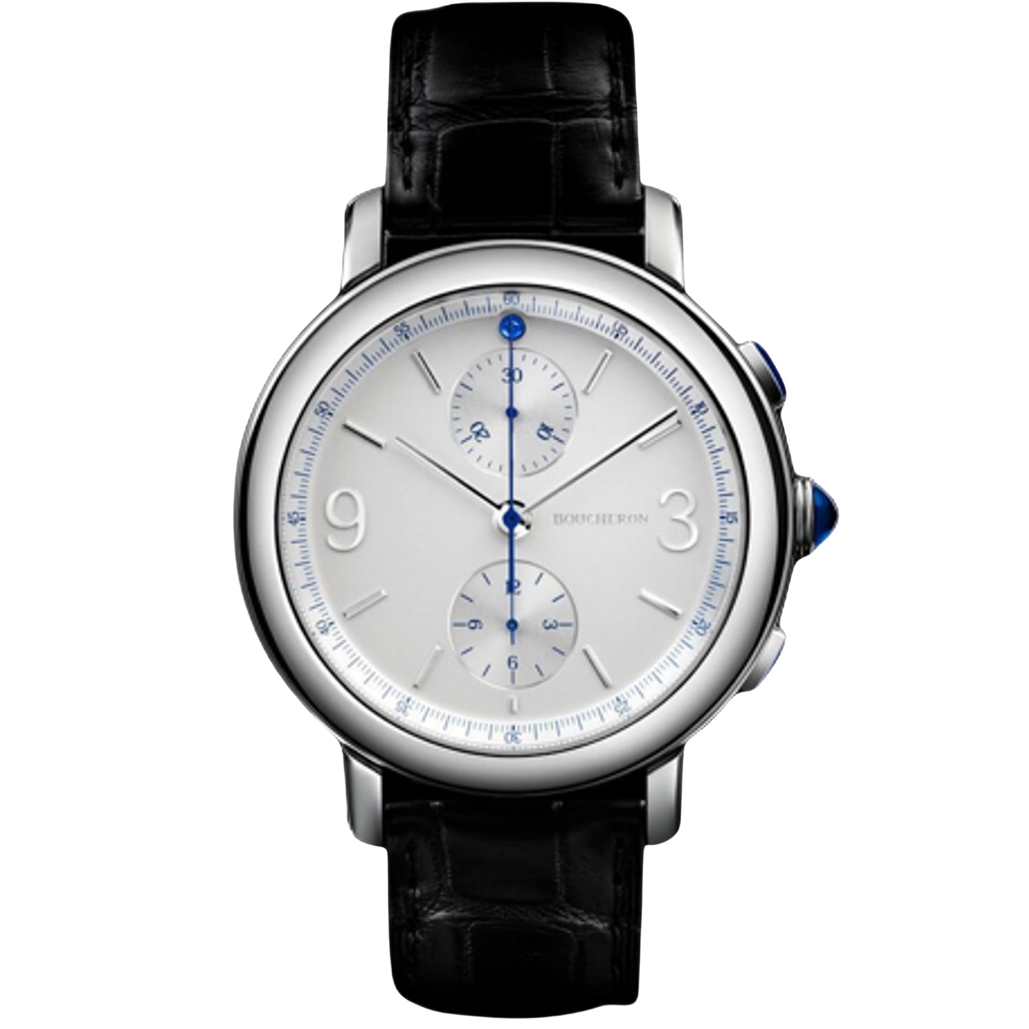 Epure steel white lacquer & black alligator Watch - White & Black
