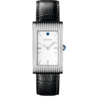 Reflet Large steel white lacquer & black alligator Watch - White & Black