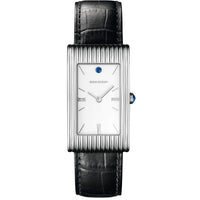 Reflet Large steel white lacquer & black alligator Watch - White & Black