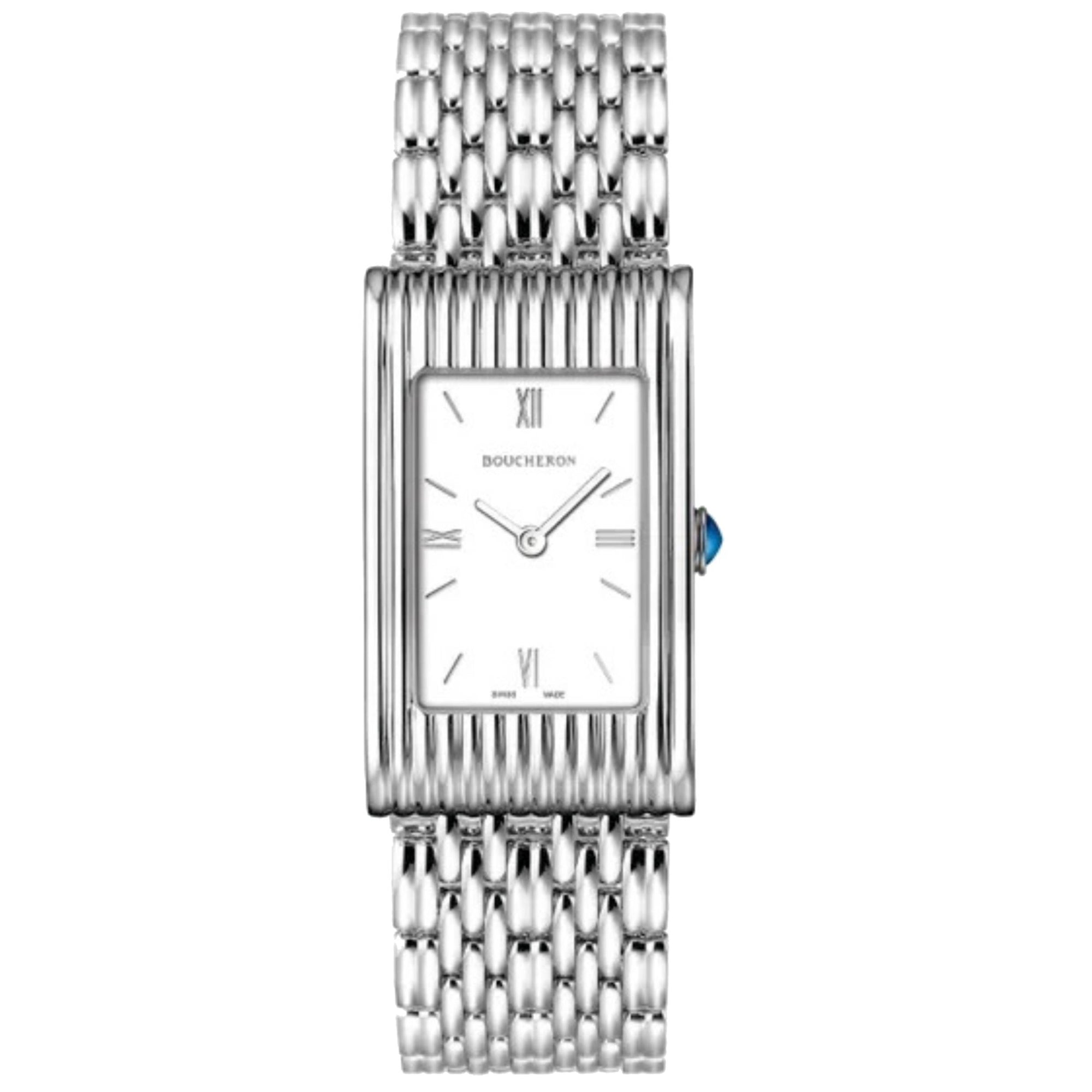 Reflet Medium steel white dial & steel Watch - White & Black