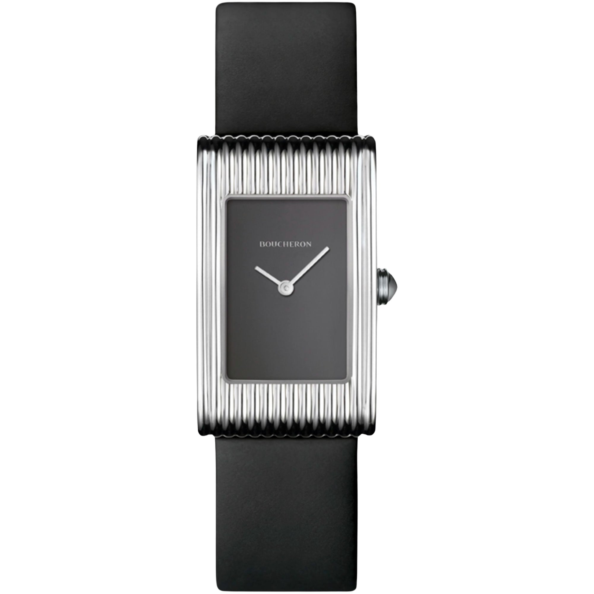 Reflet Medium steel & anthracite rubber calf Watch - White & Black