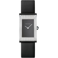 Reflet Medium steel & anthracite rubber calf Watch - White & Black