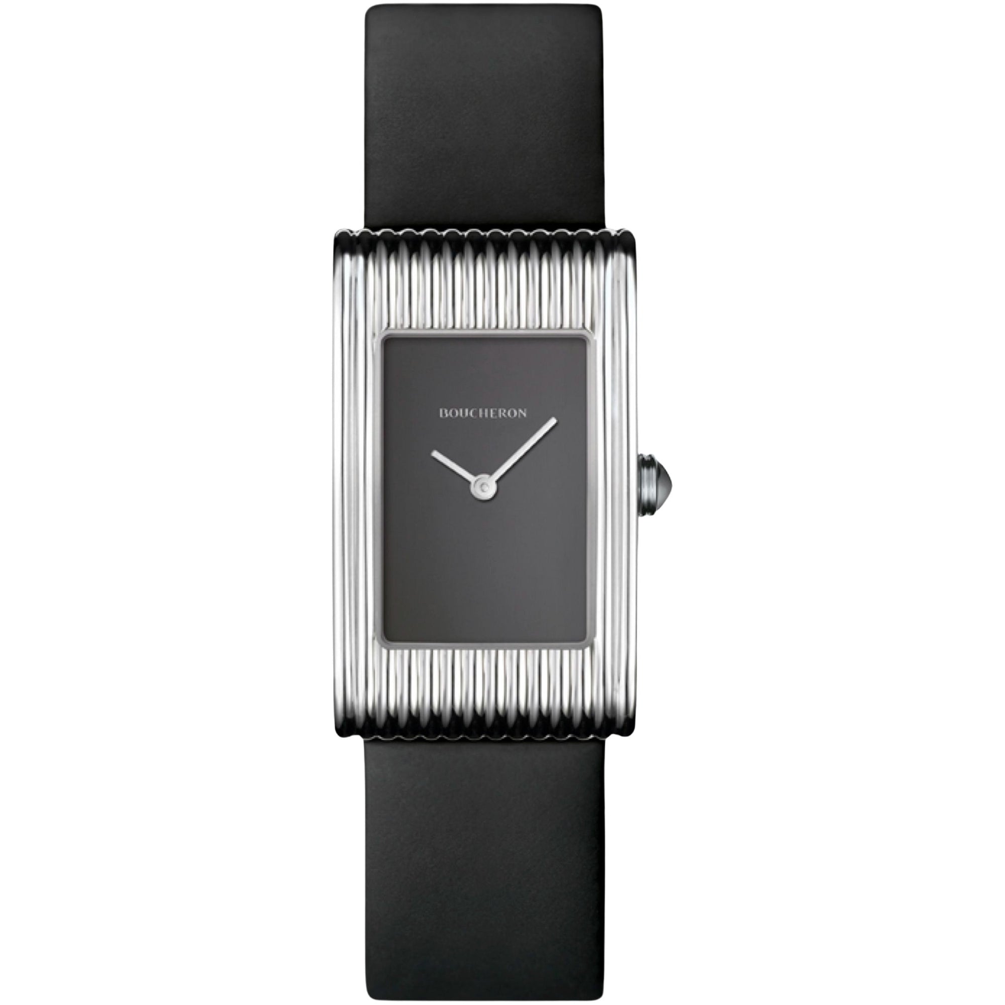 Reflet Medium steel & anthracite rubber calf Watch - White & Black