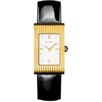 Reflet Medium yellow gold white lacquer & black patent calf Watch - White & Yellow & Black