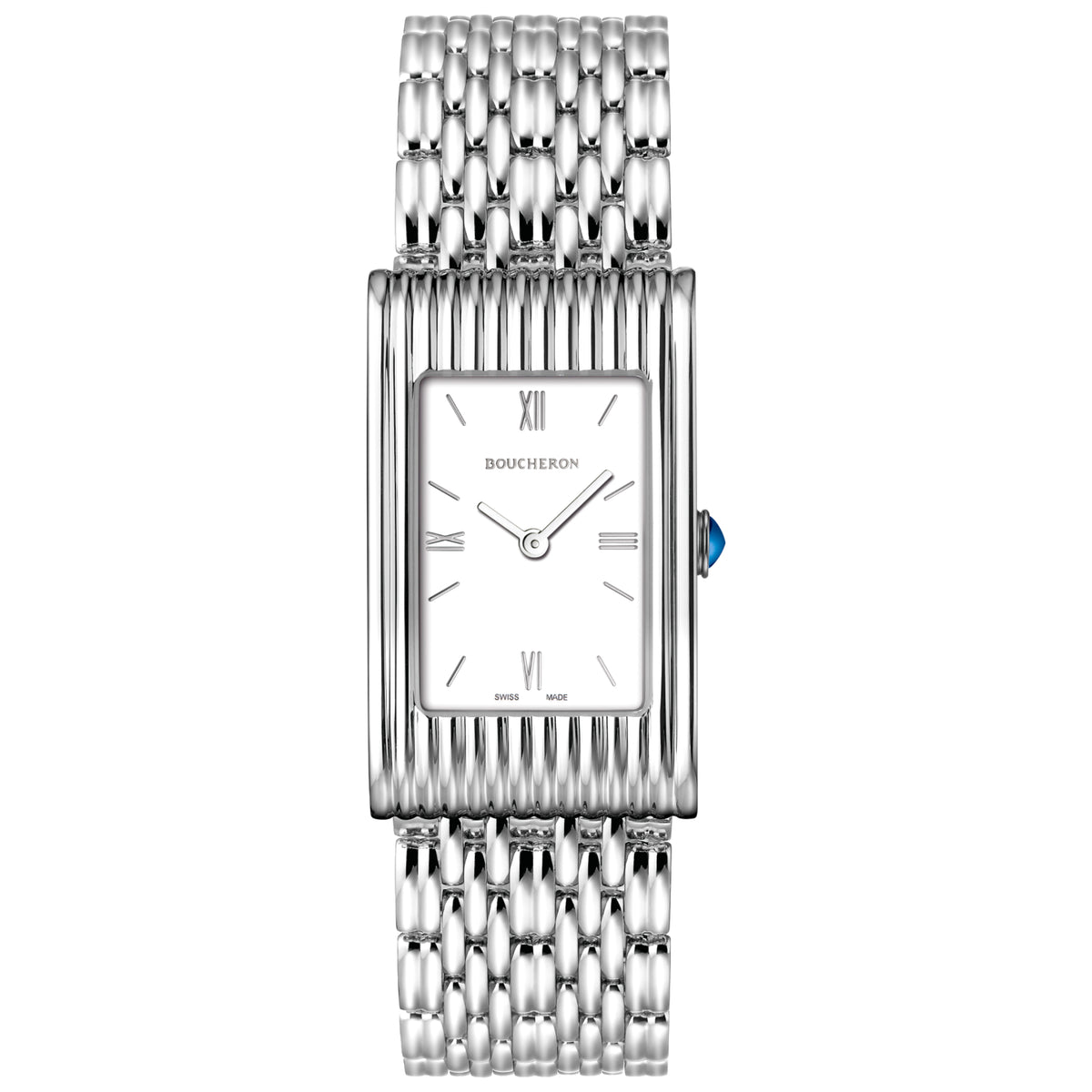 Reflet Medium white dial & steel Watch - White & Black