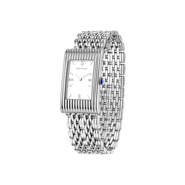 Reflet Medium white dial & steel Watch - White & Black