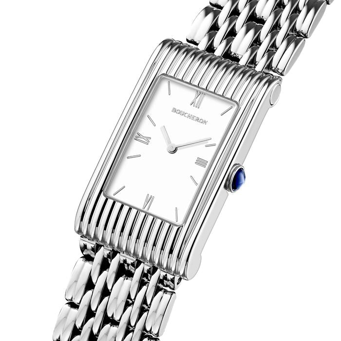 Reflet Medium white dial & steel Watch - White & Black