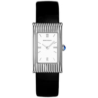 Reflet Medium steel white dial & black mat calf Watch - White & Black