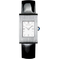 Reflet Small steel white dial & black patent calf Watch - White & Black