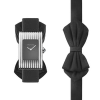 Reflet Small steel & anthracite rubber calf Watch - White & Black