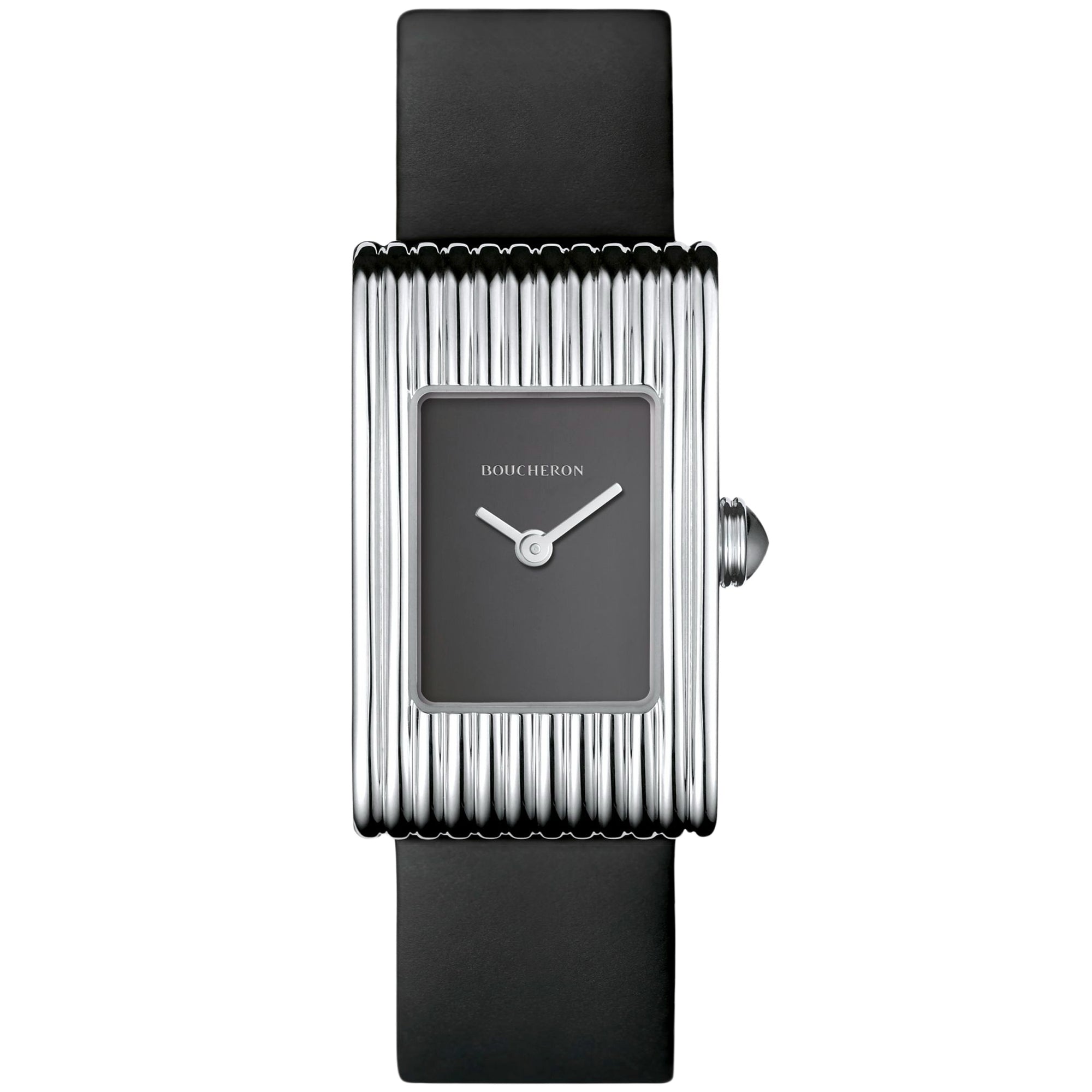 Reflet Small steel & anthracite rubber calf Watch - White & Black
