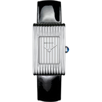 Reflet Small steel silver & black shiny calf Watch - Black & Silver