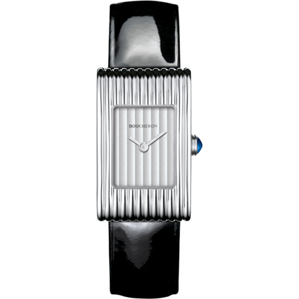 Reflet Small steel silver & black shiny calf Watch - Black & Silver