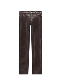 5-pockets vinyl Pant - Brown