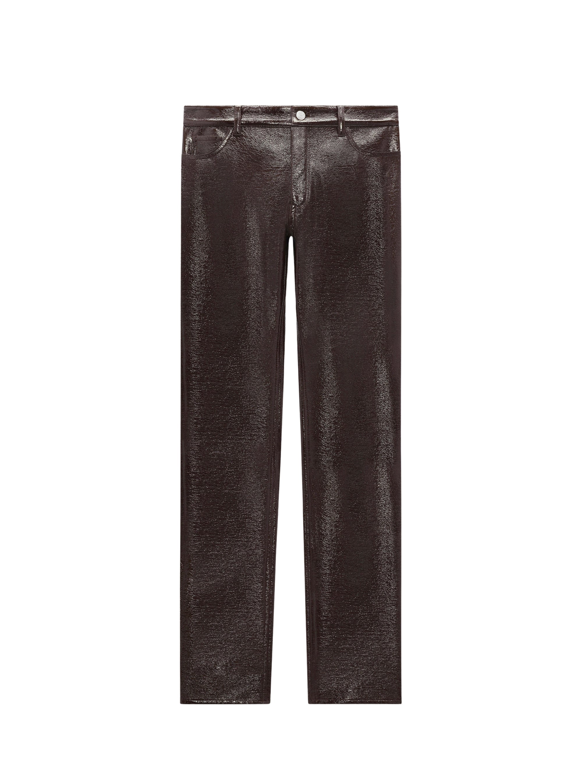5-pockets vinyl Pant - Brown