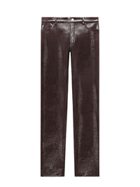 5-pockets vinyl Pant - Chocolate