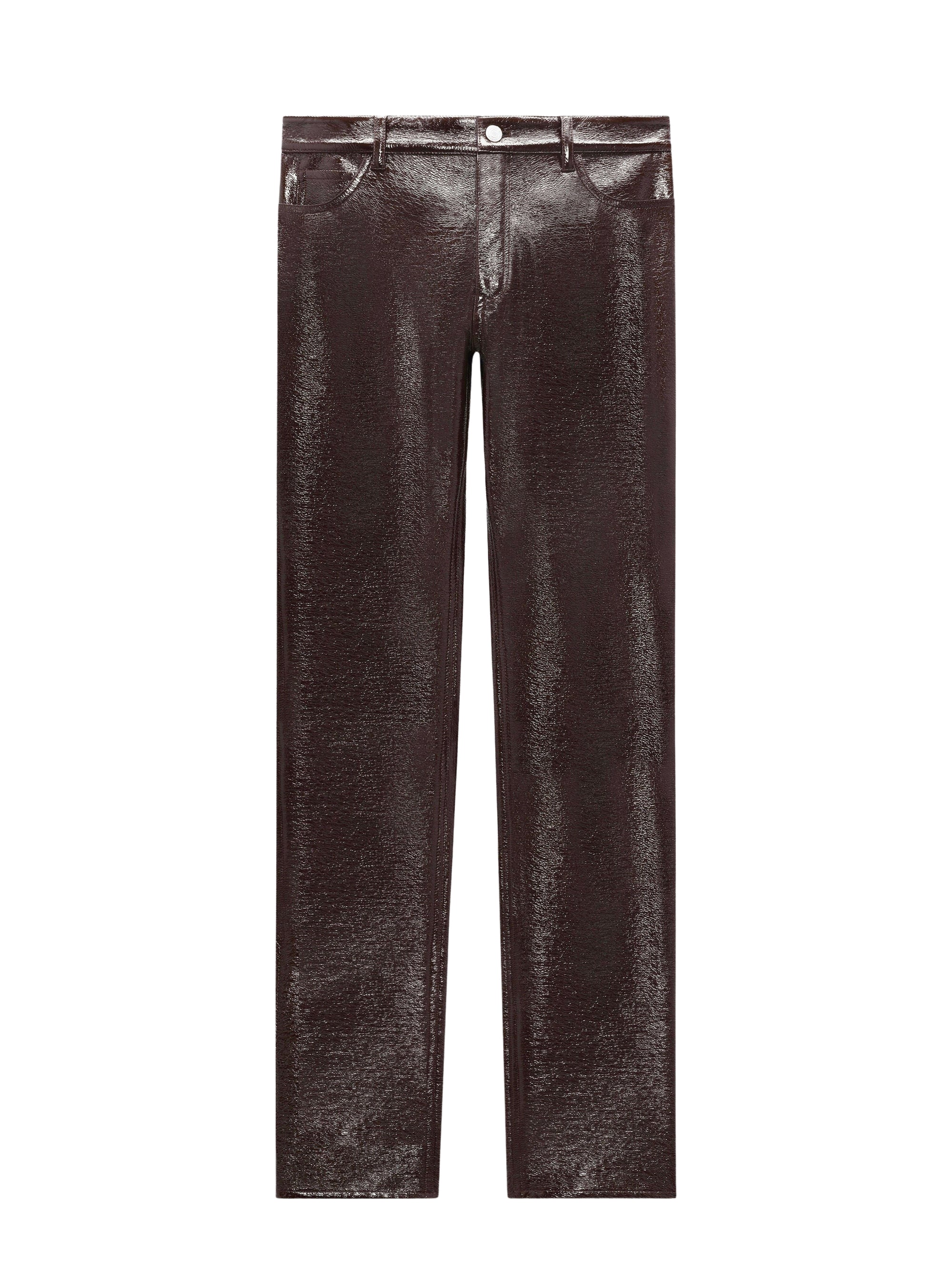 5-pockets vinyl Pant - Chocolate