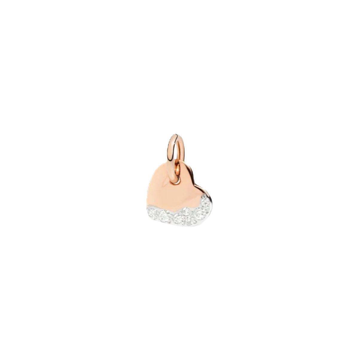 Heart rose gold & diamonds Charm - Rose Gold