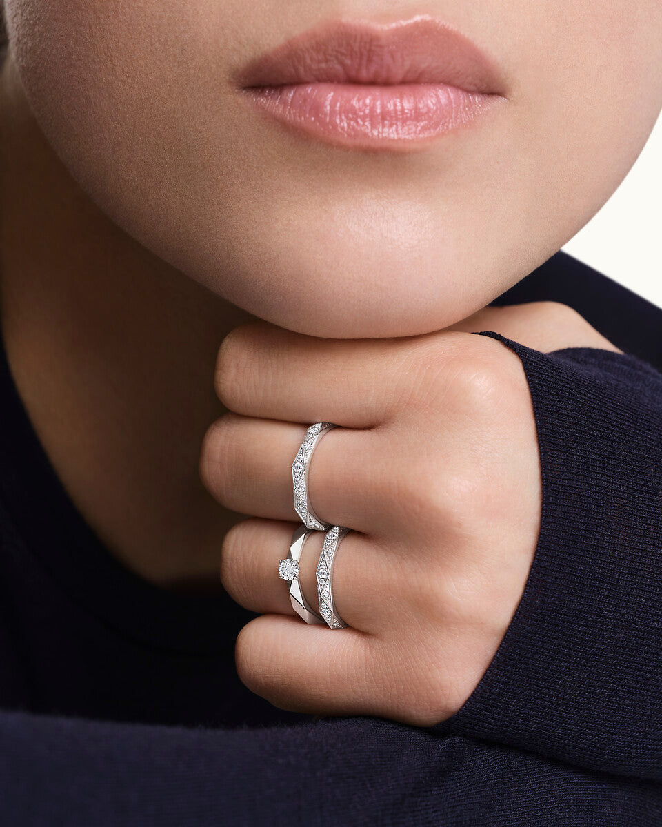 Facette platinum & round diamond 0.20 carat Solitaire - Platinum