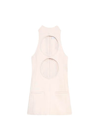 Double circle crepe Dress - Beige